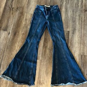 Rock & Roll Cowgirl Blue Flare Wide Leg Jeans